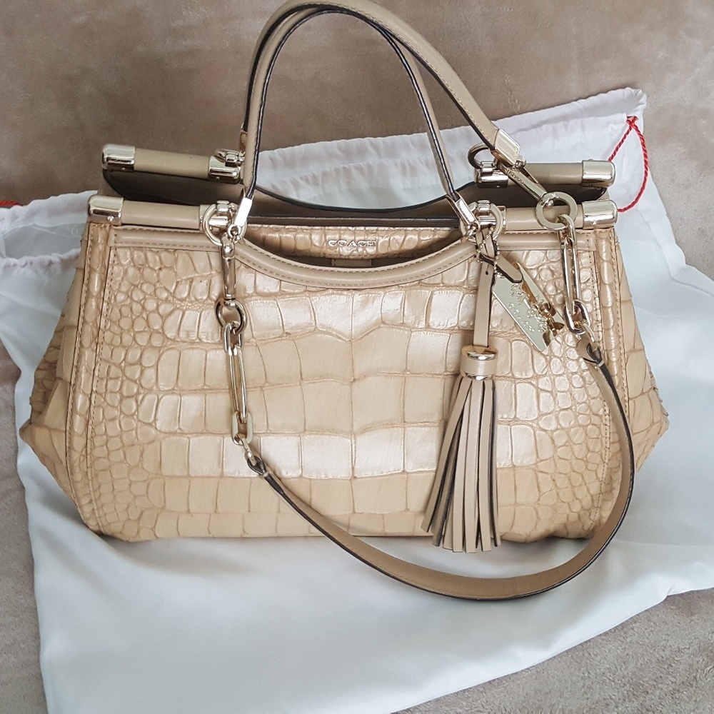 COPY - Coach Croc Embossed Madison Pinnacle Caroline Satc